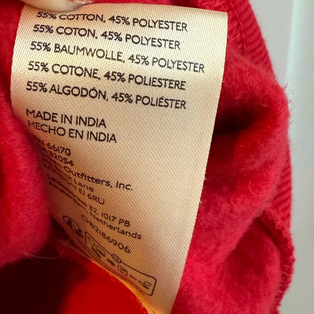 Anthropologie Maeve Large Rebecca Mayfield Red Oui Sweatshirt Parisian Boho - Picture 5 of 7